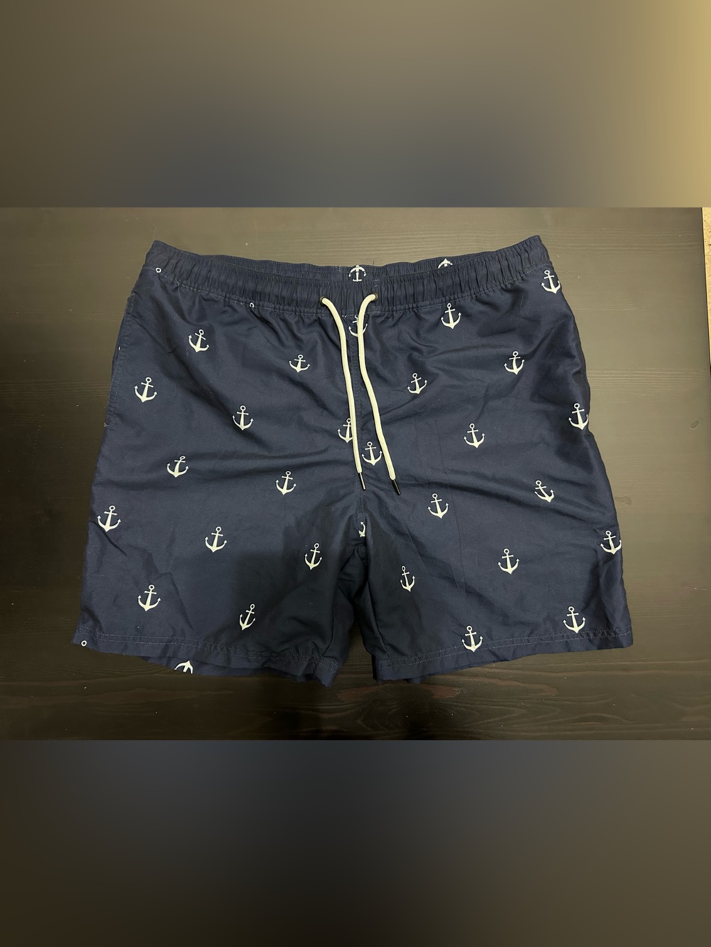 Nautical Men's Quick-Dry Anchor-Print Swim Trunks XXL